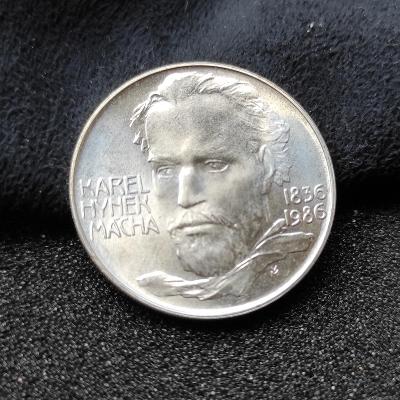 Vzácnější 100 Kčs Karel Hynek Mácha 1986 stříbrná mince