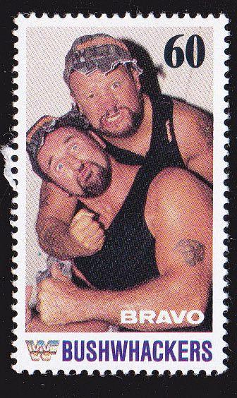 Známka časopisu BRAVO s wrestling zápasníkem - Bushwhackers