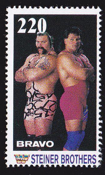 Známka časopisu BRAVO s wrestling zápasníkem - Steiner Brothers
