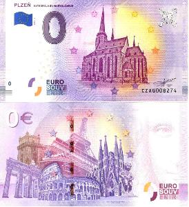 0 EURO SOUVENIR Plzeň Katedrála Sv.Bartoloměje - Nízká čísla