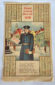 Historický kalendář, rok 1939, prodávám v dalších aukcích i další roky
