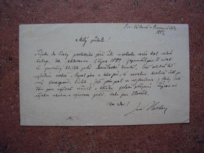 Dopis autogram Jan Herben