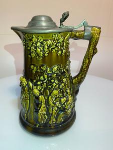Starožitný keramický džbán - Sarreguemines