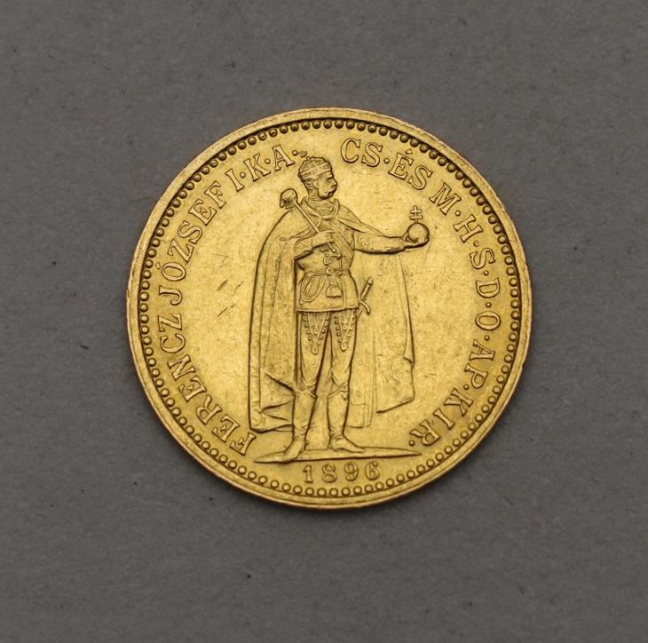 Zlatá 10 Koruna FJ I. 1896 KB - Povedená a Vzácná!  - Numismatika