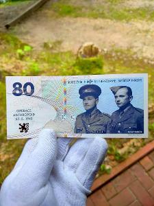 RARITA! Pamětní bankovka OPERACE ANTHROPOID 1942- UNC - pouze 1942ks!