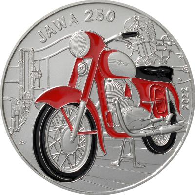 Stříbrná pamětní mince ČNB 500 Kč Motocykl JAWA 250 (2022) PROOF