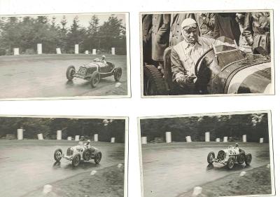 4 fotografie z roku 1932 v Brně. Fagioli, Varzi, Simons, Konečník