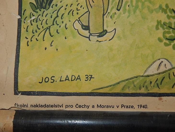 Josef Lada - Dětské hry na podzim -1937 - velký dobový plakát