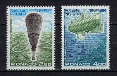 Monako 1984 kompletní série "100th birthday of Auguste Piccard"