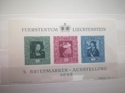 Lichtenštejnsko , rok 1949, Block 5, ** (C43) 