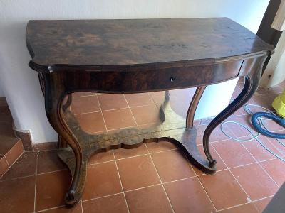 Barokní konzolový stolek - nádherný zámecký starý kus !! top kořenice 
