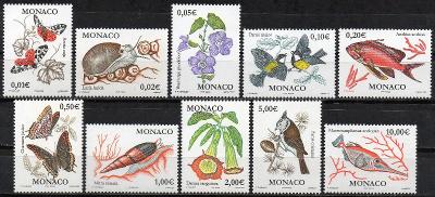 Monako-Fauna a flóra 2002**  Mi.2573-2582 / 38 €