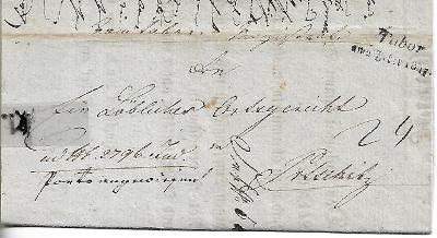 Předznámkový dopis s obsahem, 1847, Tábor, Prčice ?