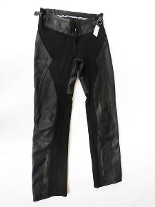 Kalhoty kůže+ textil prodloužené dámské DIFI- vel. 84, pas: 86 cm