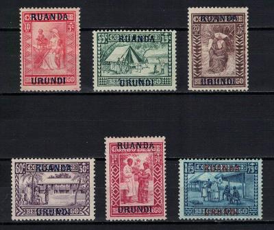 Ruanda-Urundi 1930 "Caritas" Michel 34-39
