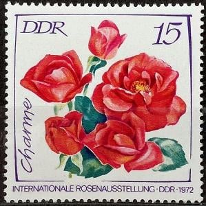 DDR: MiNr.1765 Charme 15pf, International Rose Exhibition ** 1972