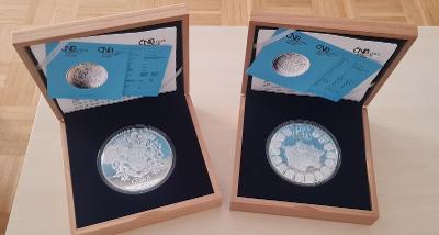 Stříbrná mince Velká Praha - 2 kusy leštěná PROOF