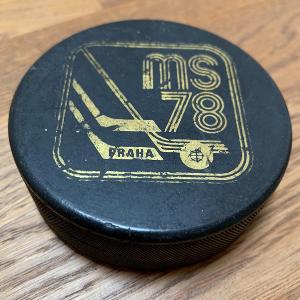 Originál IIHF TURNAJ zápasový puk hokej MS 1978 Praha