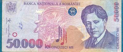 Rumunsko 50 000 lei 1996 z oběhu - popsaná