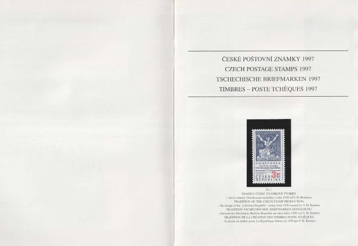 Česká republika,1997, kompletní ročníková kniha známek + PTR 5 Pověsti - Známky Československo+ČR