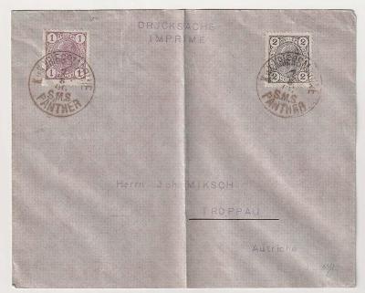 Rakousko, Lodní pošta, S.M.S. Panther, dopis zaslaný v roce 1906 