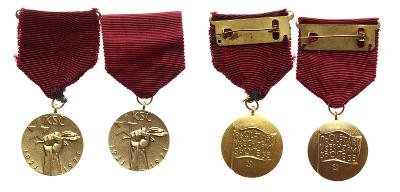 ČSSR,  Pamětní medaile Proletáři všech zemí spojte se, 2 kusy, zlaté 