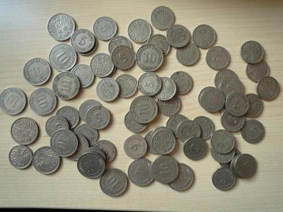 Lot 87 Kusu Nemecko cisarstvi 5 Pfennig +10 Pfennig 1874-1915