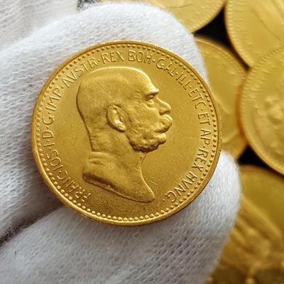 Krásná rakouská 10 Koruna 1909 BZ, František Josef I., zlatá mince  