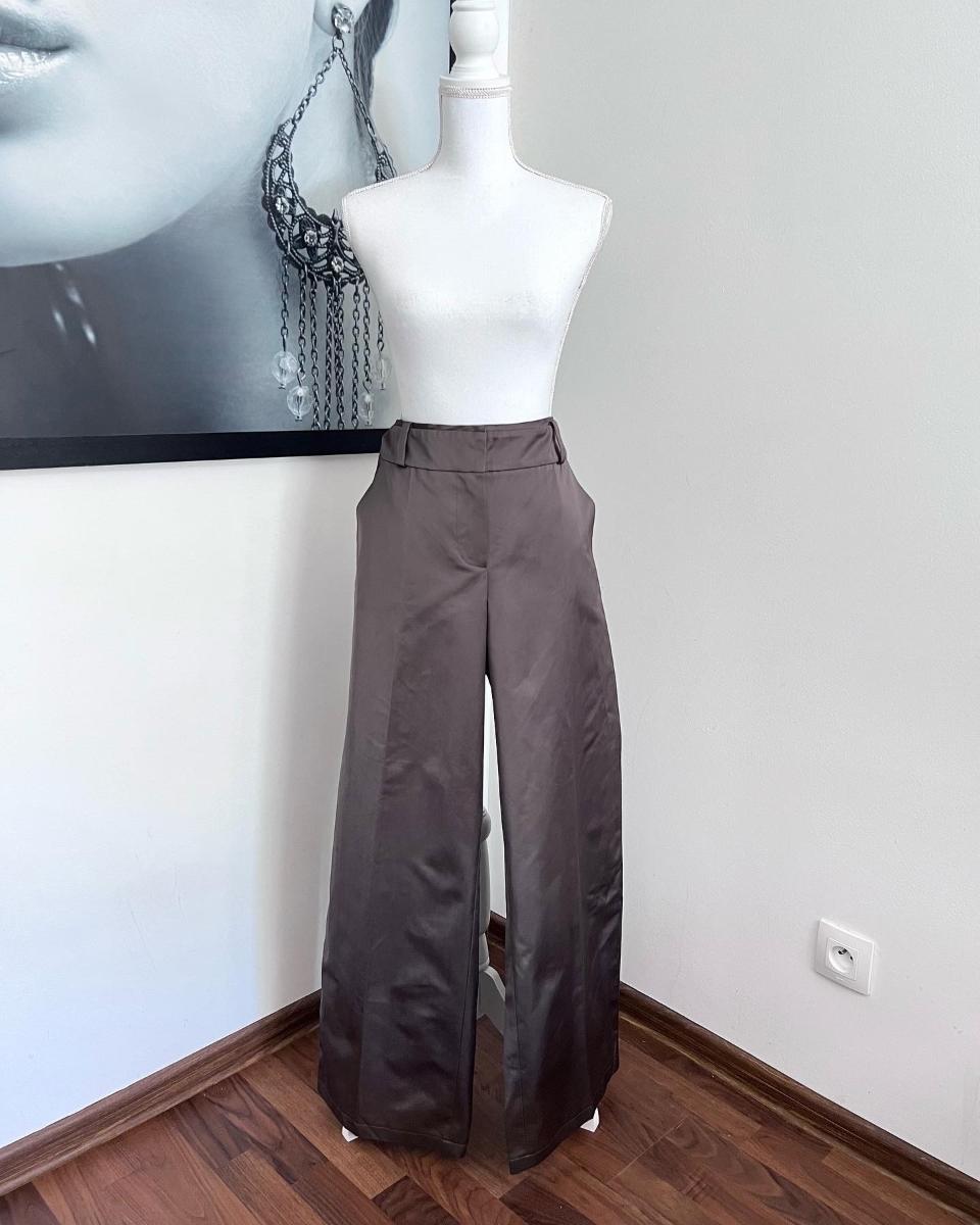 Luxusní saténové kalhoty Palazzo Sonia Rykiel Nové vel XL/XXL - Dámské oblečení