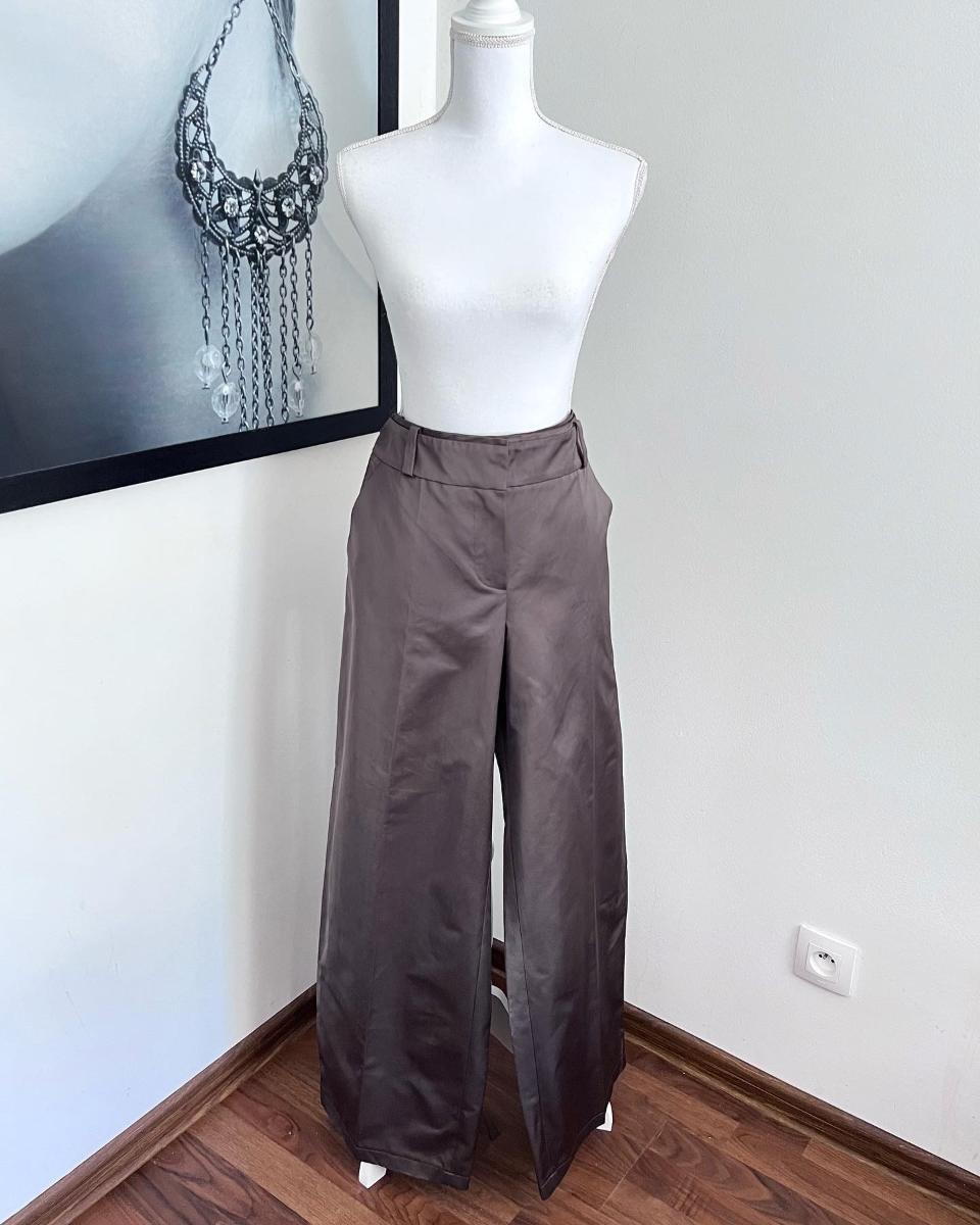 Luxusní saténové kalhoty Palazzo Sonia Rykiel Nové vel XL/XXL - Dámské oblečení