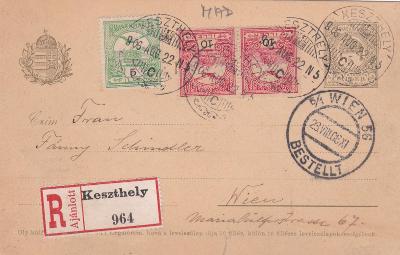 Uhersko, Maďarsko, dofr. na R- Keszthely 1906 - Vídeň, s přích.