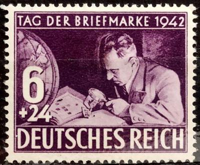 DEUTSCHES REICH: MiNr.811 Philatelist 6pf+24pf, Stamp Day * 1942