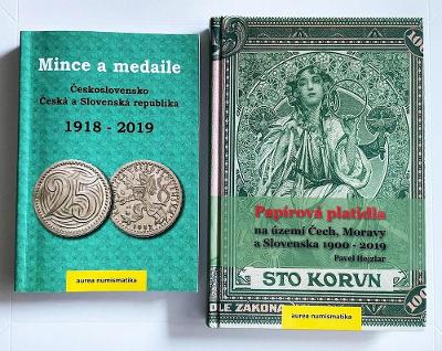 2 Ks katalogu včetně cen, Bankovky 1900-2019, Mince,medaile 1918-2019