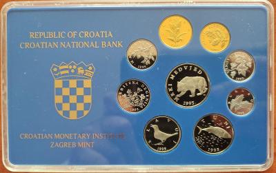 Chorvatsko sada mincí 1995 v brilantním necirkulovaném stavu