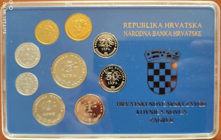 Chorvatsko sada mincí 1995 v brilantním necirkulovaném stavu