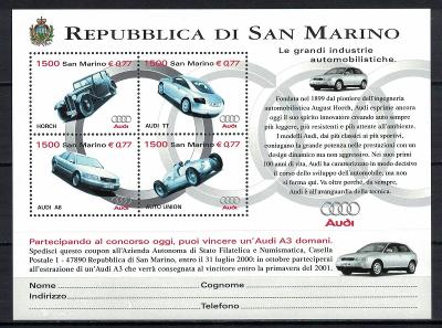 San Marino 1999 "Centenary of Audi" Michel BL26