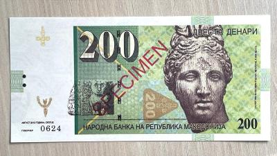 200 DENARI Macedonia (2014) *M.GÁBRIŠ* UNC verze B č. 0624 !!!