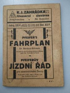 1944*Pfeiferuv jízdní řád pro Severovychodni Čechy*Platný od 3.7.1944