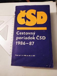 Cestovný poriadok ČSD 1986 - 87