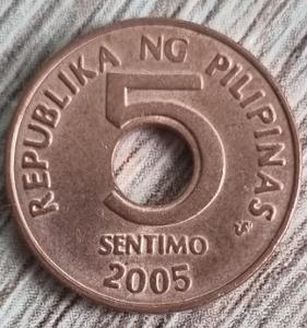 FILIPÍNY 5 SENTIMO 2005 UNC