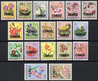 Kongo/Kinshasa/Flóra 1960**  Mi.11-28/přetisk/ 75 €