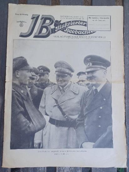Starý časopis Illustrierter Beobachter 4.5. 1944, A. Hitler, Göring...