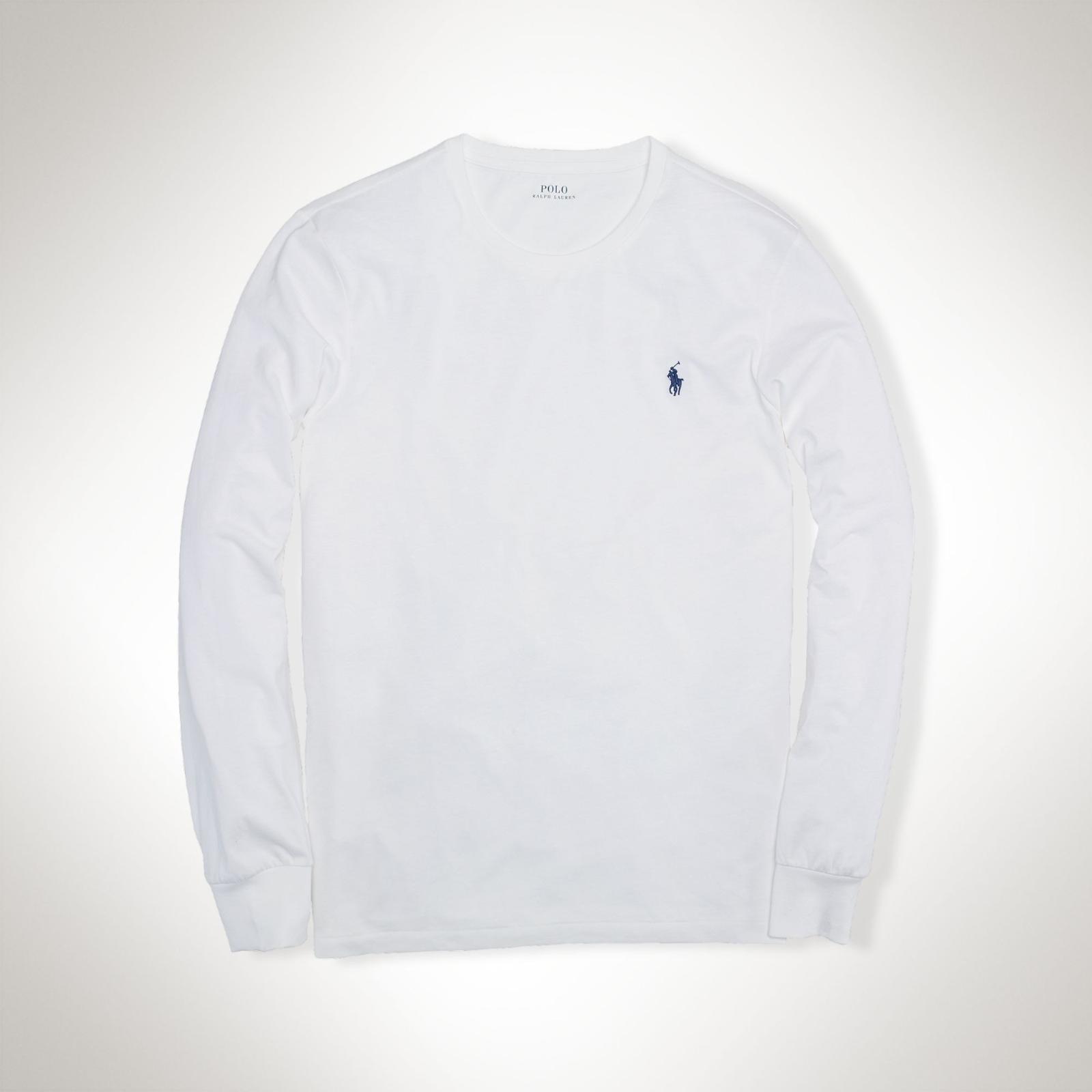 RALPH LAUREN tričko dlouhý rukáv bílé  pánské XL - Pánské oblečení
