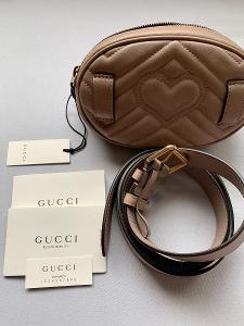 Gucci GG Marmont matelassé belt bag - Dámská Ledvinka Růžová Nová