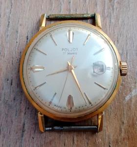 Retro zlacené hodinky Poljot s datumovkou krásný stav