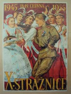 Karel Minář Strážnice 1945 - 1955 plakát 81x59 cm