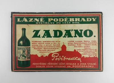 reklama Poděbradka Poděbrady stará hospoda cedule Zadáno 1. republika