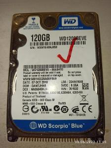 Pevný disk Western Digital 120GB IDE do notebooku