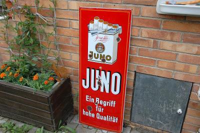 reklamní smaltovaná cedule cigarety JUNO JOSETTI 44 na 110 cm