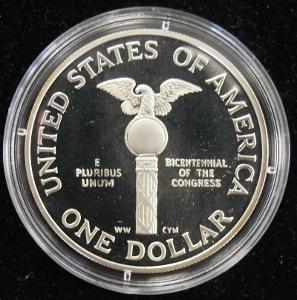 1989 - USA - STŘÍBRO Ag, 1 USD - KONGRES, Pc: 1799 Kč (0711)